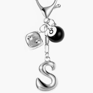 NEW Letter S Keychain 8 Ball Dice